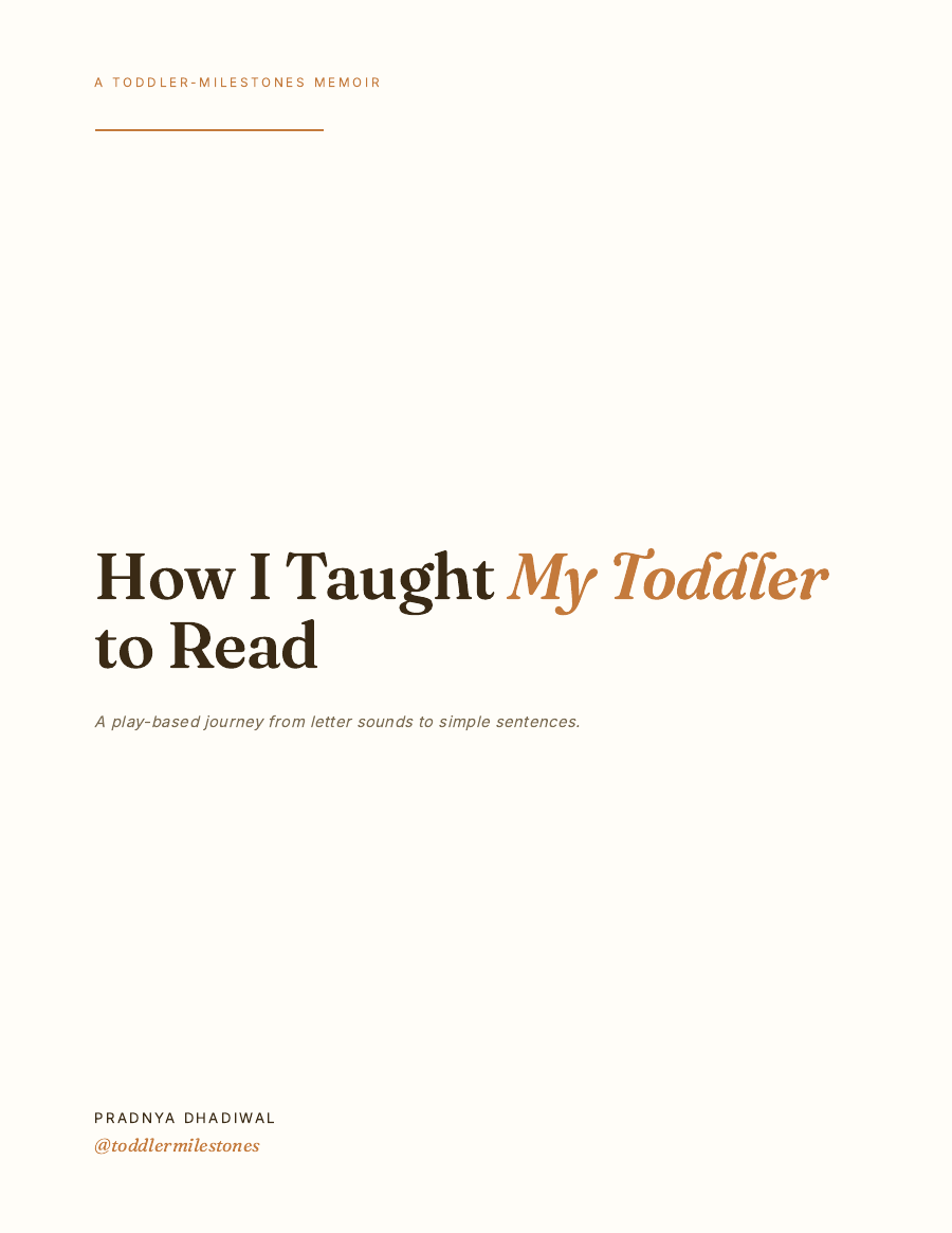 How I taught my toddler to read e-book cover